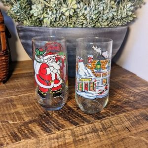 Vintage Coca Cola glass set McCrory Glass Christmas 🎄
